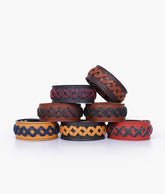 Rust and army green zig-zag weave strap add-on